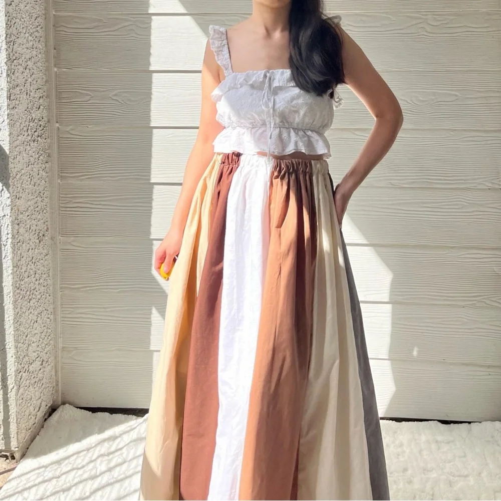 Handmade Muted Pastel Poet Maxi Skirt SKU 06204 - Picture 5 of 10